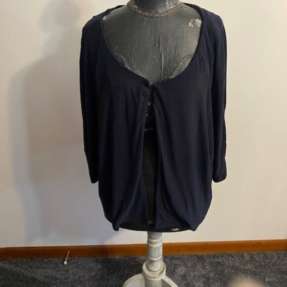 Perceptions Blue Stretch Jersey dress & cardigan, size 22W - Picture 5 of 6